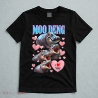 Moo Deng I Love You Pygmy Hippopotamus T-Shirt thumb 5