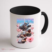 Moo Deng I Love You Pygmy Hippopotamus Coffee Mug thumb 1