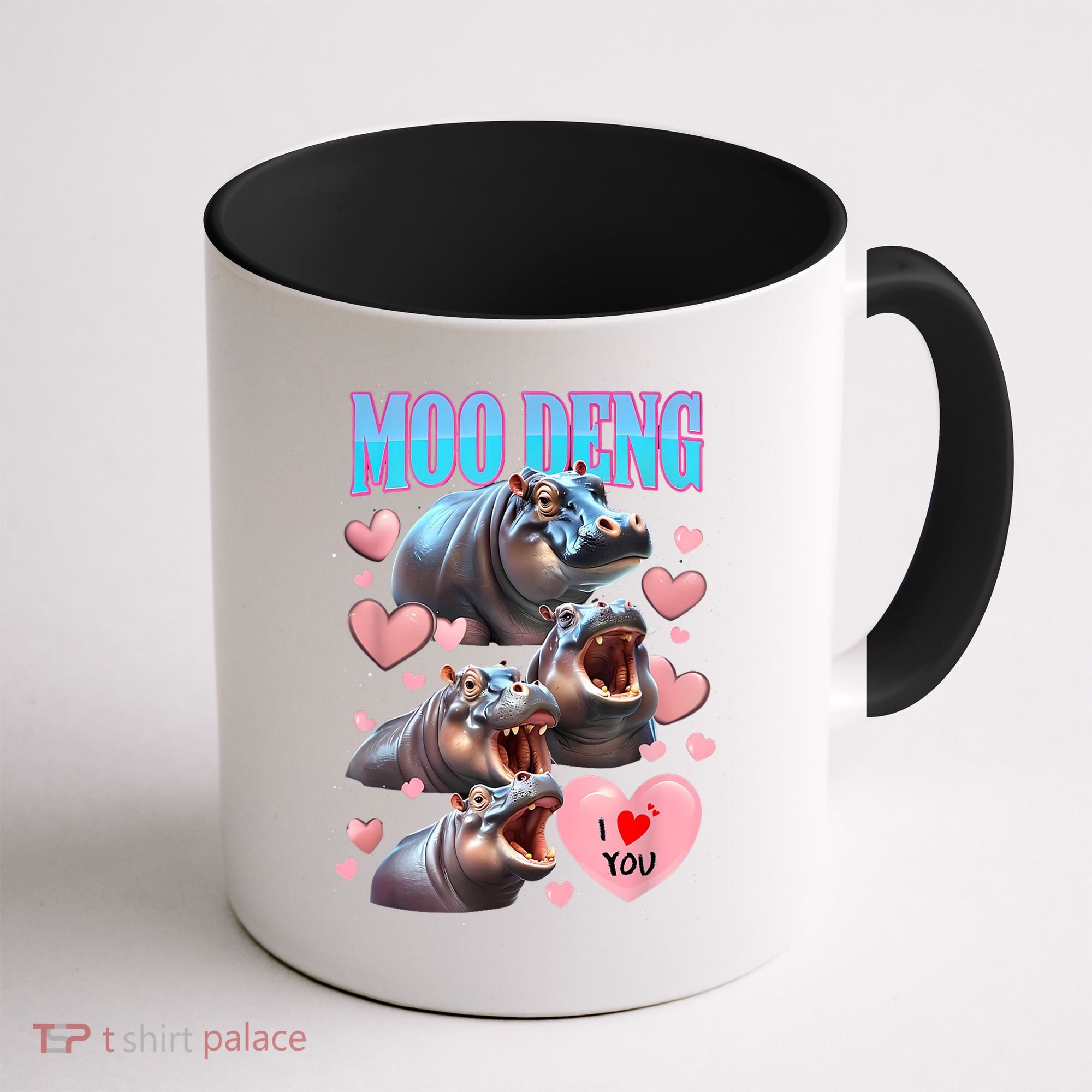 Moo Deng I Love You Pygmy Hippopotamus Coffee Mug