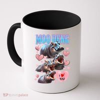 Moo Deng I Love You Pygmy Hippopotamus Coffee Mug thumb 0