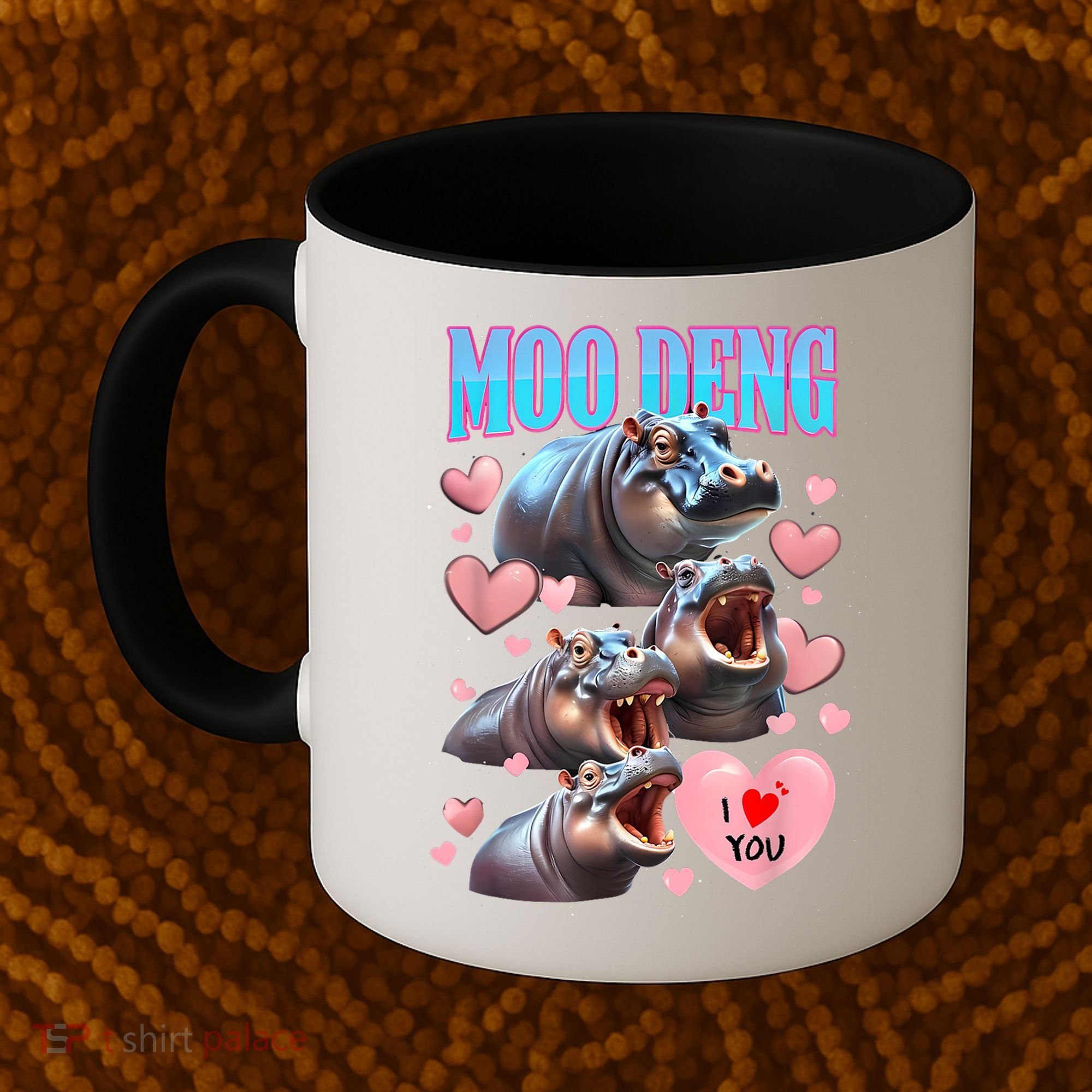 Moo Deng I Love You Pygmy Hippopotamus Coffee Mug