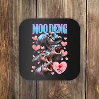 Moo Deng I Love You Pygmy Hippopotamus Coaster thumb 0