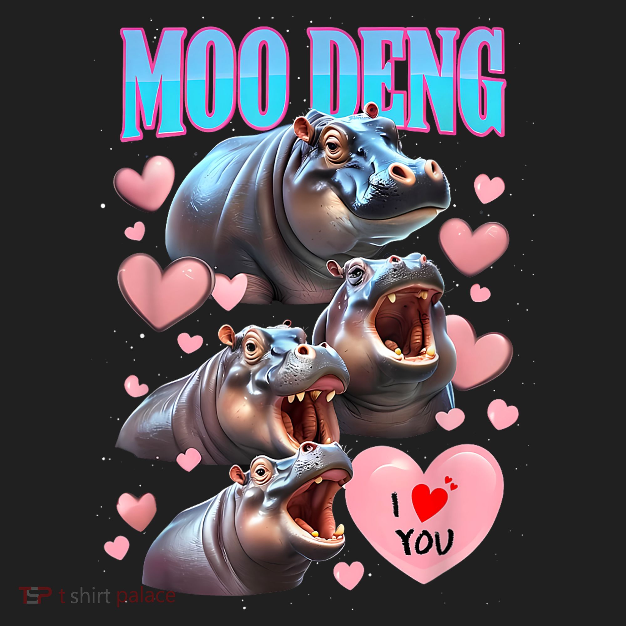 Moo Deng I Love You Pygmy Hippopotamus Tumbler