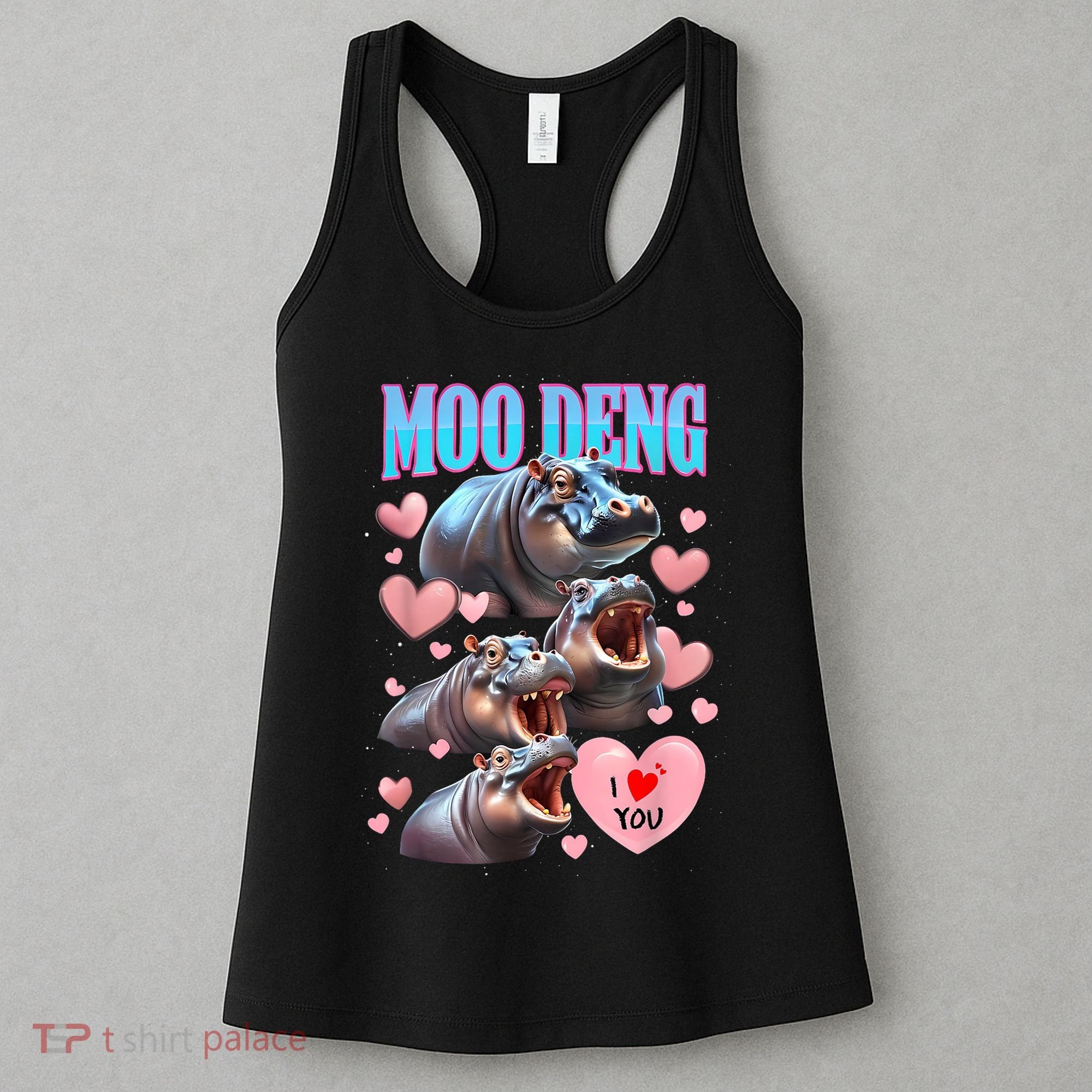 Moo Deng I Love You Pygmy Hippopotamus Women's Tank Top