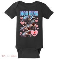 Moo Deng I Love You Pygmy Hippopotamus Baby Bodysuit thumb 0