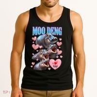 Moo Deng I Love You Pygmy Hippopotamus Tank Top thumb 3