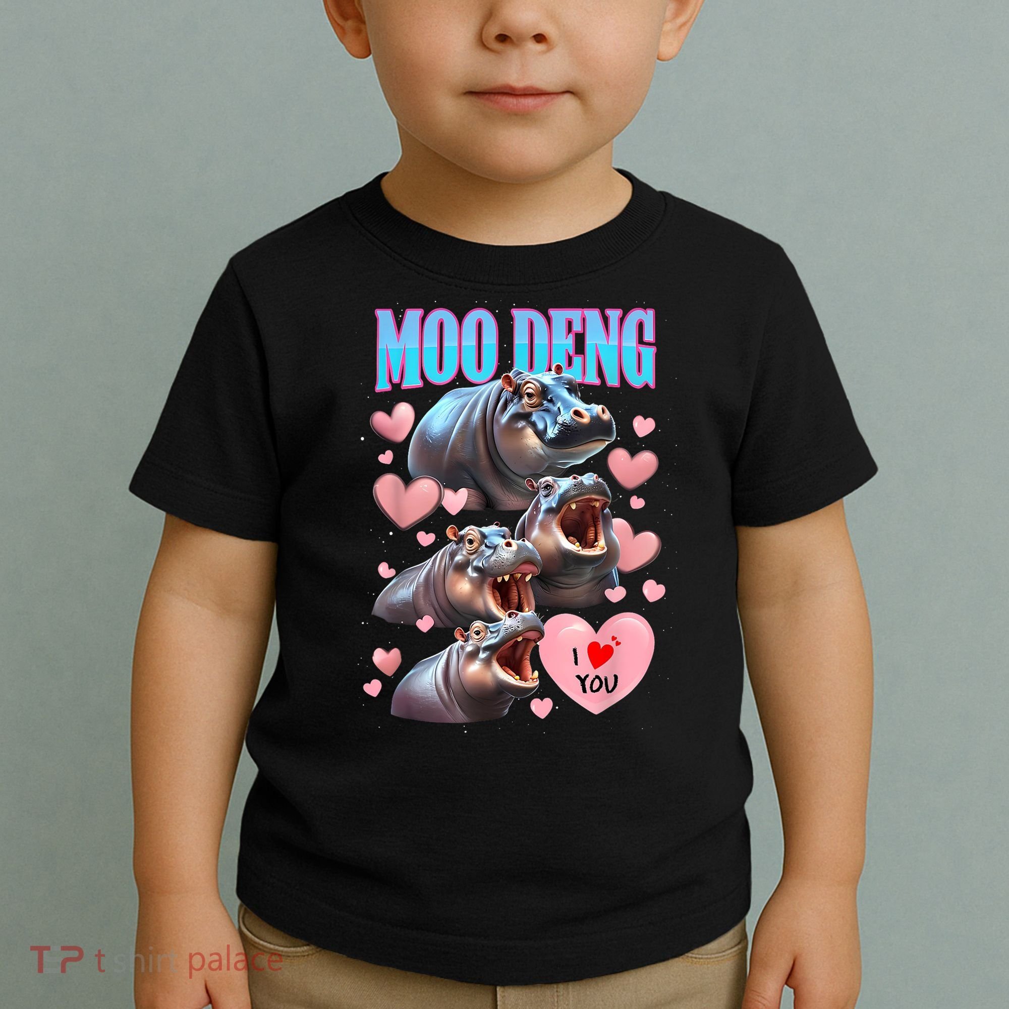 Moo Deng I Love You Pygmy Hippopotamus Toddler T-Shirt