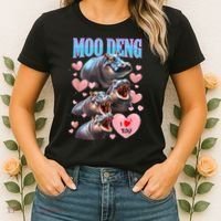 Moo Deng I Love You Pygmy Hippopotamus Women's T-Shirt thumb 2
