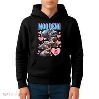 Moo Deng I Love You Pygmy Hippopotamus Kids Hoodie thumb 4