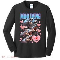 Moo Deng I Love You Pygmy Hippopotamus Kids Long Sleeve Shirt thumb 0