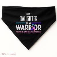My Daughter Is A Warrior Thyroid Cancer Awareness USA-Made Doggie Bandana thumb 0