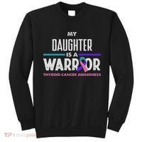 My Daughter Is A Warrior Thyroid Cancer Awareness Sweatshirt thumb 0
