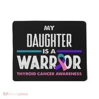 My Daughter Is A Warrior Thyroid Cancer Awareness Mousepad thumb 0