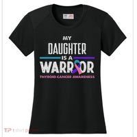 My Daughter Is A Warrior Thyroid Cancer Awareness Women's Cooling Performance Crew T-Shirt thumb 0