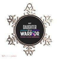 My Daughter Is A Warrior Thyroid Cancer Awareness Ornament thumb 0