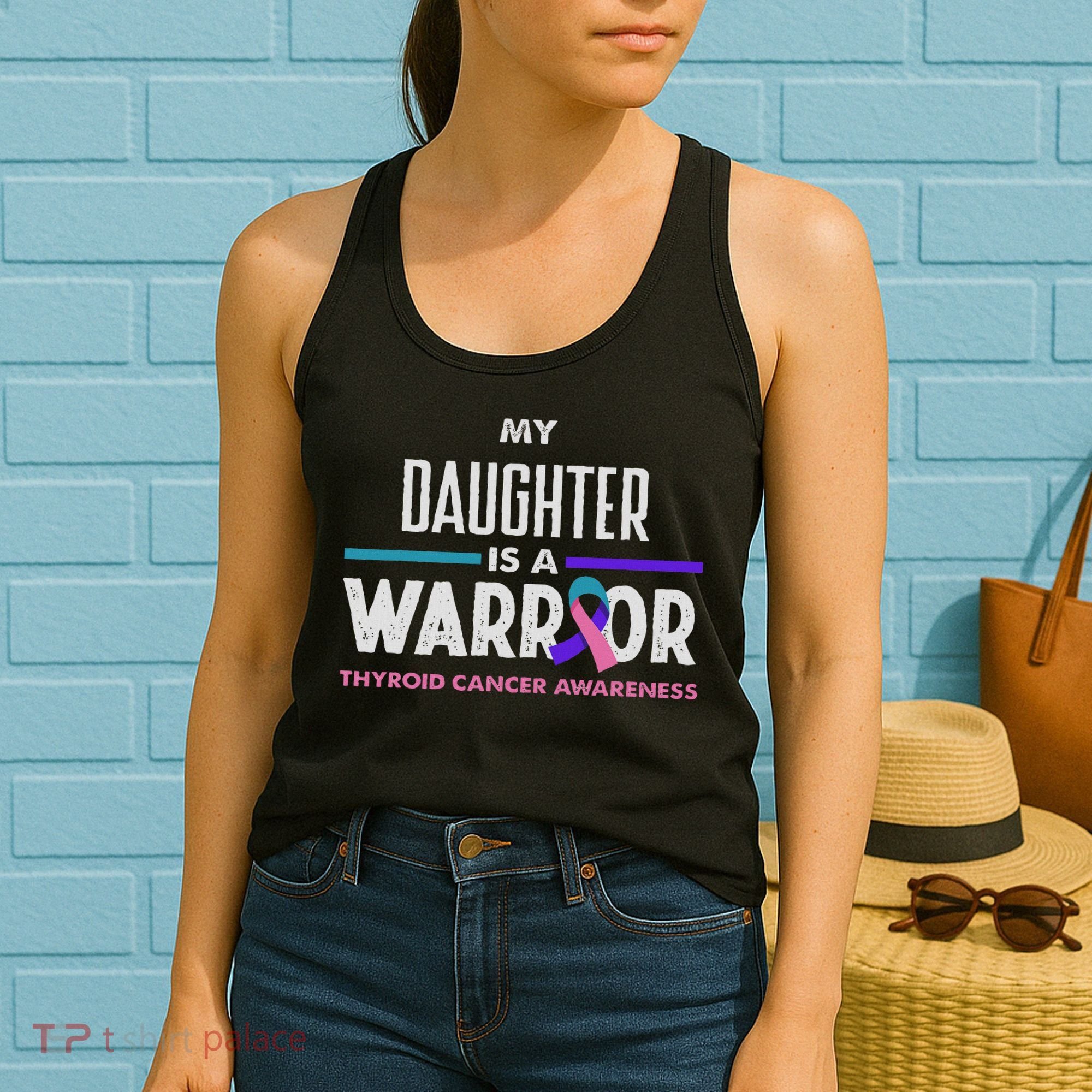 My Daughter Is A Warrior Thyroid Cancer Awareness Women's Tank Top