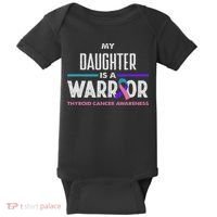 My Daughter Is A Warrior Thyroid Cancer Awareness Baby Bodysuit thumb 0