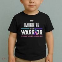 My Daughter Is A Warrior Thyroid Cancer Awareness Toddler T-Shirt thumb 2