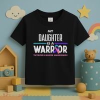 My Daughter Is A Warrior Thyroid Cancer Awareness Toddler T-Shirt thumb 3