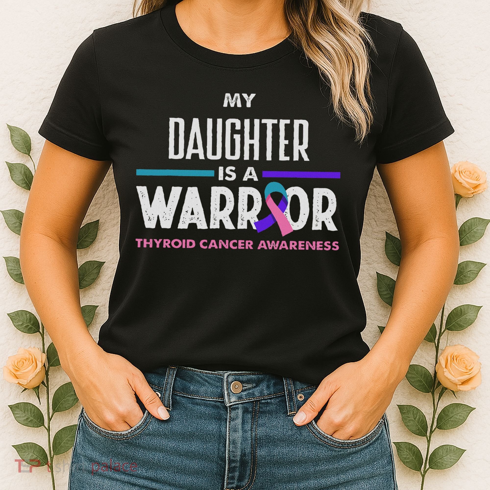 My Daughter Is A Warrior Thyroid Cancer Awareness Women's T-Shirt