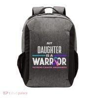 My Daughter Is A Warrior Thyroid Cancer Awareness Vector Backpack thumb 0