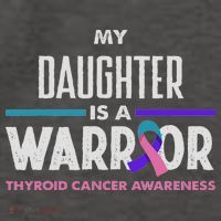 My Daughter Is A Warrior Thyroid Cancer Awareness Vector Backpack thumb 2