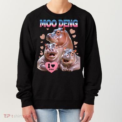 Moo Deng I Love You Hippo Women's Sweatshirt