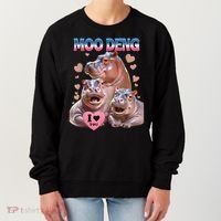 Moo Deng I Love You Hippo Women's Sweatshirt thumb 0