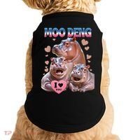 Moo Deng I Love You Hippo Doggie Tank thumb 0