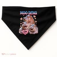 Moo Deng I Love You Hippo USA-Made Doggie Bandana thumb 0
