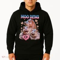 Moo Deng I Love You Hippo Hoodie thumb 2