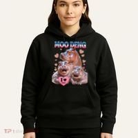 Moo Deng I Love You Hippo Hoodie thumb 5