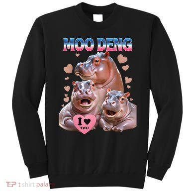 Moo Deng I Love You Hippo Sweatshirt
