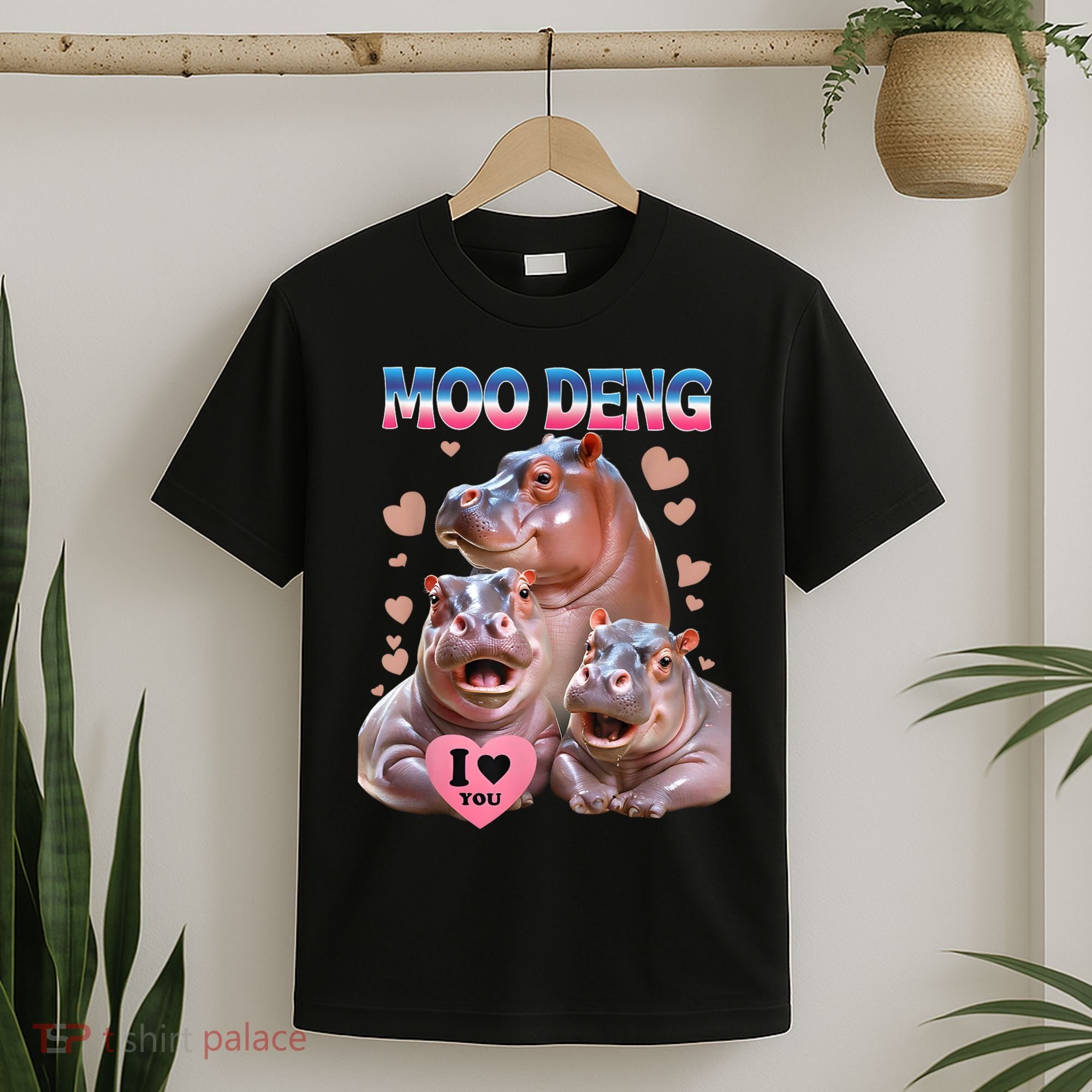 Moo Deng I Love You Hippo T-Shirt