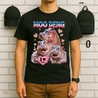 Moo Deng I Love You Hippo T-Shirt thumb 6