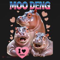 Moo Deng I Love You Hippo T-Shirt thumb 7
