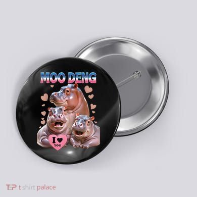 Moo Deng I Love You Hippo Button