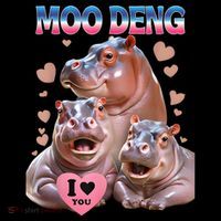 Moo Deng I Love You Hippo Button thumb 1