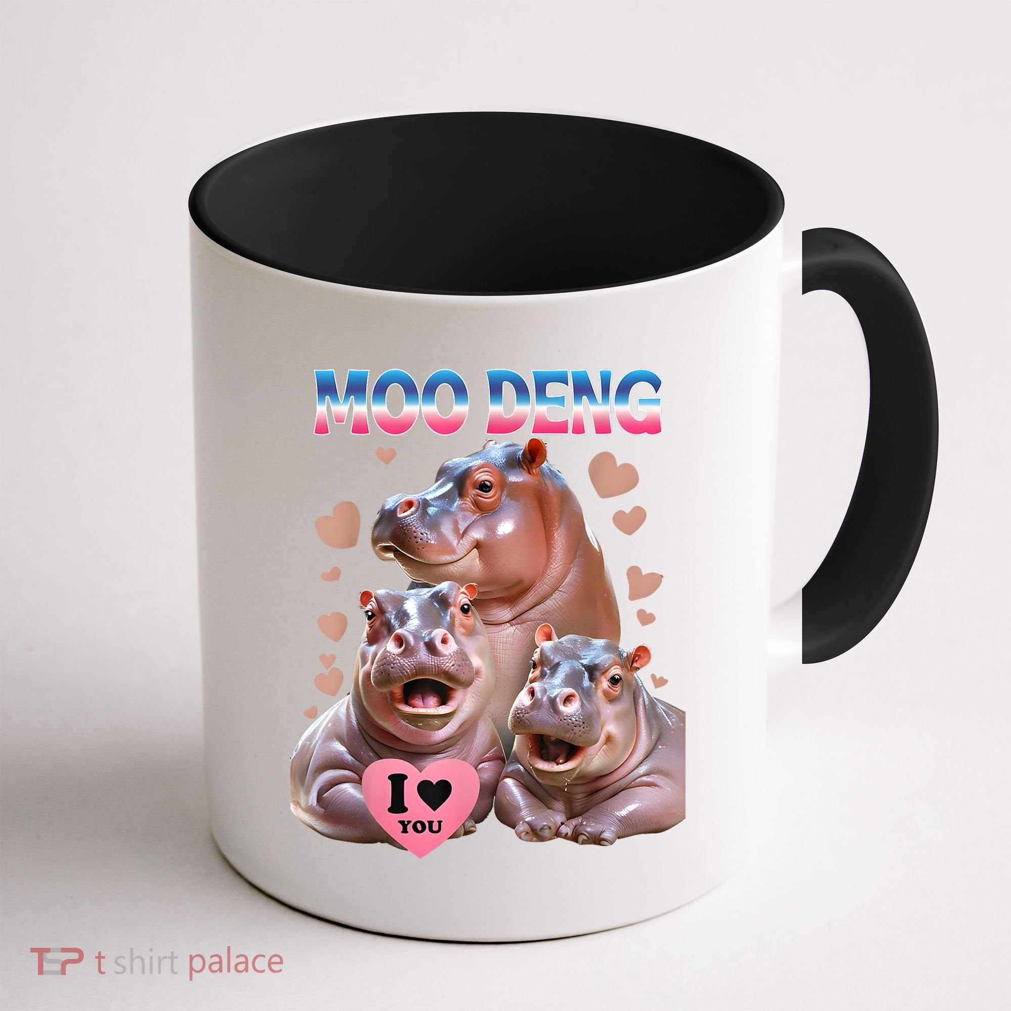 Moo Deng I Love You Hippo Coffee Mug