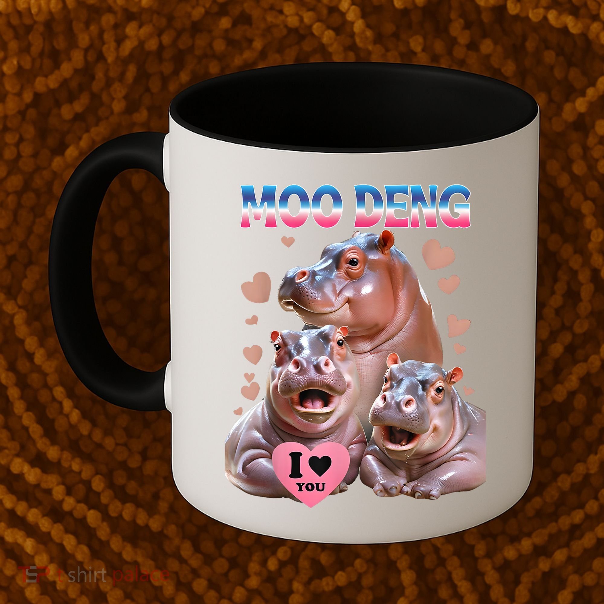Moo Deng I Love You Hippo Coffee Mug