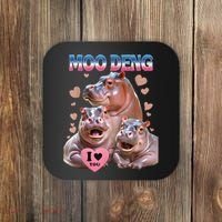 Moo Deng I Love You Hippo Coaster thumb 0