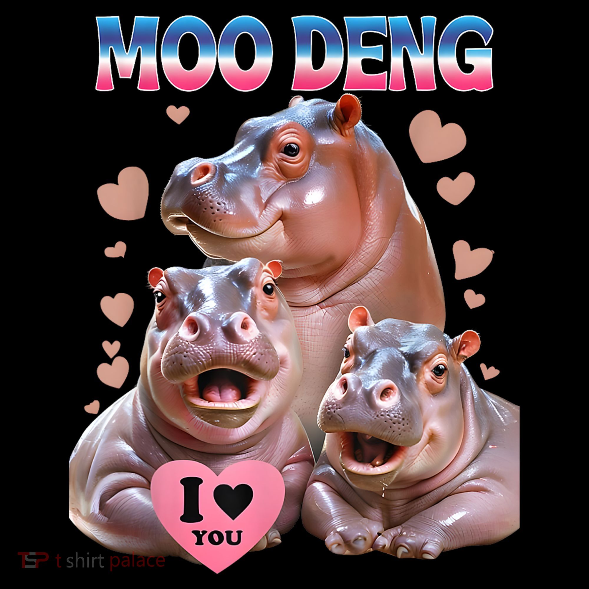 Moo Deng I Love You Hippo Coaster