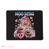 Moo Deng I Love You Hippo Mousepad thumb 0