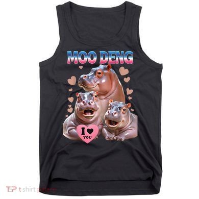 Moo Deng I Love You Hippo Tank Top