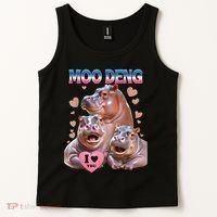 Moo Deng I Love You Hippo Tank Top thumb 2