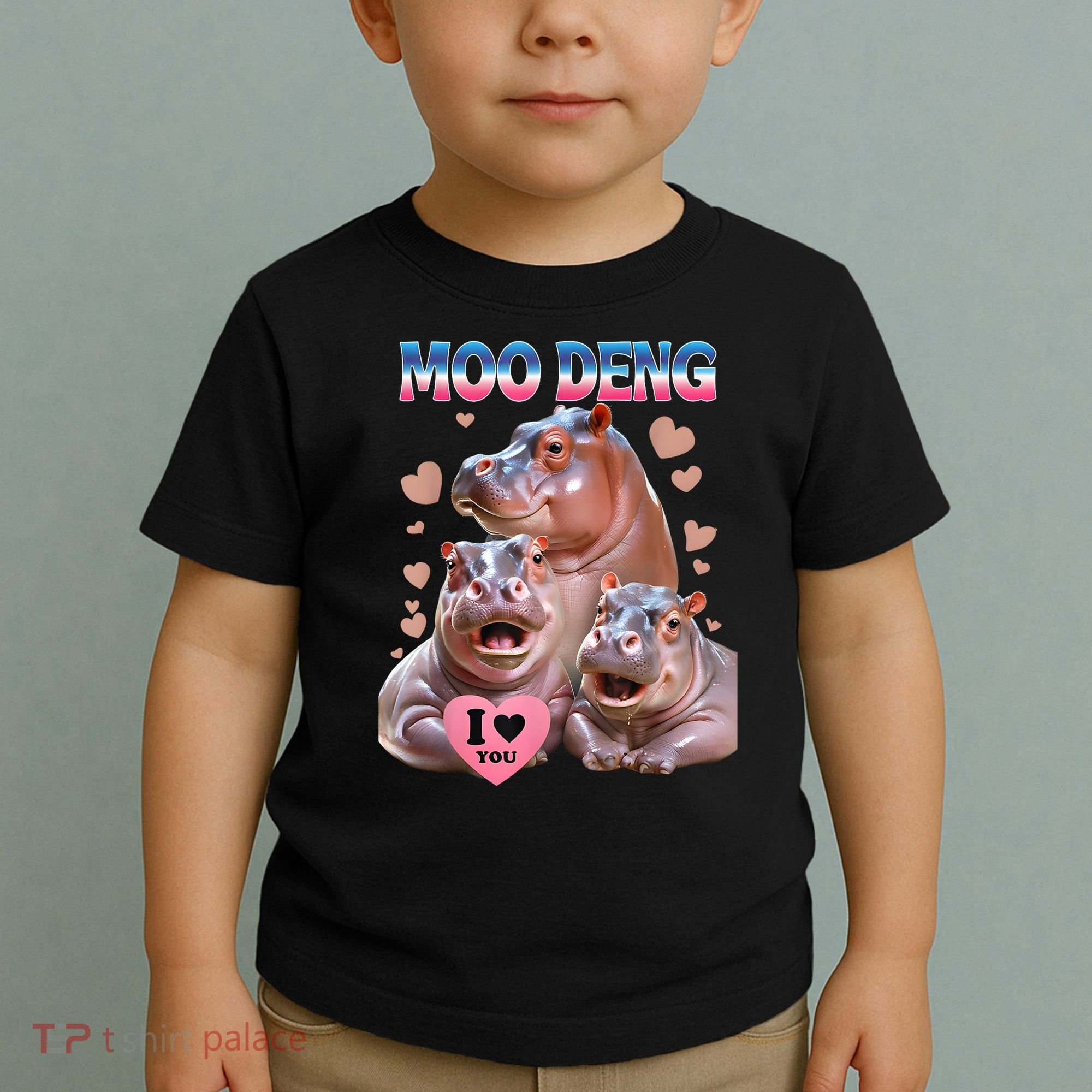 Moo Deng I Love You Hippo Toddler T-Shirt