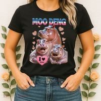 Moo Deng I Love You Hippo Women's T-Shirt thumb 2
