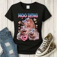 Moo Deng I Love You Hippo Women's T-Shirt thumb 3
