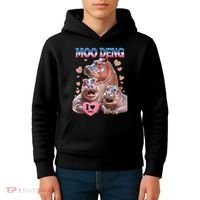Moo Deng I Love You Hippo Kids Hoodie thumb 4