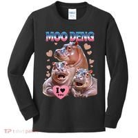 Moo Deng I Love You Hippo Kids Long Sleeve Shirt thumb 0